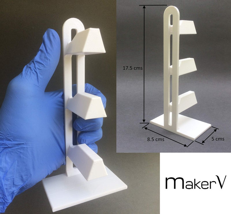 makerV Men's Spectacle stand Sunglasses organiser Eyeglass holder : Holds 3 Specs: (White) - Image 4