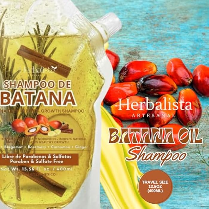 HERBALISTA Viral Batana Oil Herbal Shampoo Pouch 400ml (13.5 fl oz) – Shampoo de Aceite Batana With Extracts: Rosemary, Ginger, Horsetail, & Cinnamon. - 100% Natural & Handcrafted. - Image 5