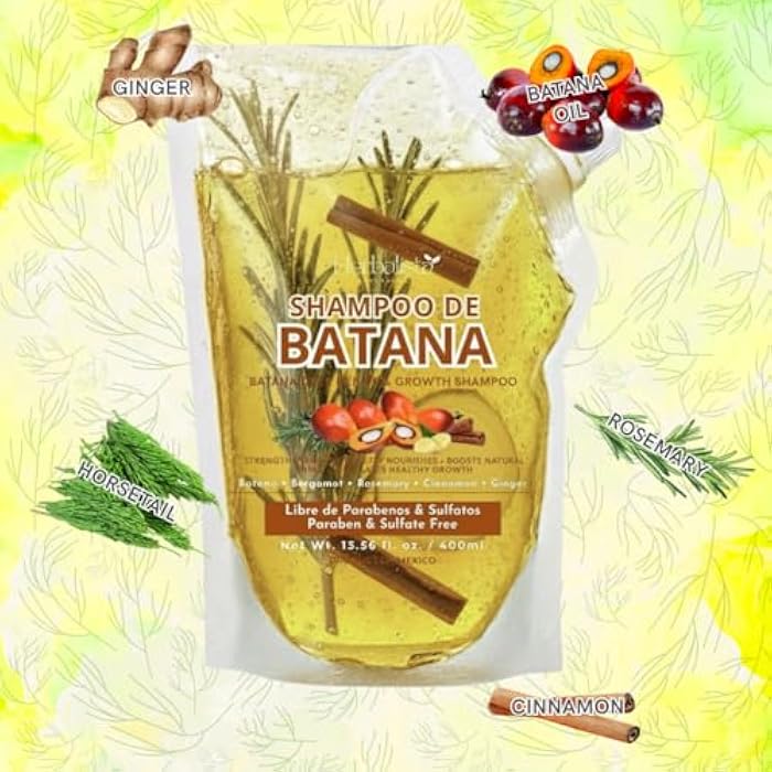 HERBALISTA Viral Batana Oil Herbal Shampoo Pouch 400ml (13.5 fl oz) – Shampoo de Aceite Batana With Extracts: Rosemary, Ginger, Horsetail, & Cinnamon. - 100% Natural & Handcrafted. - Image 3
