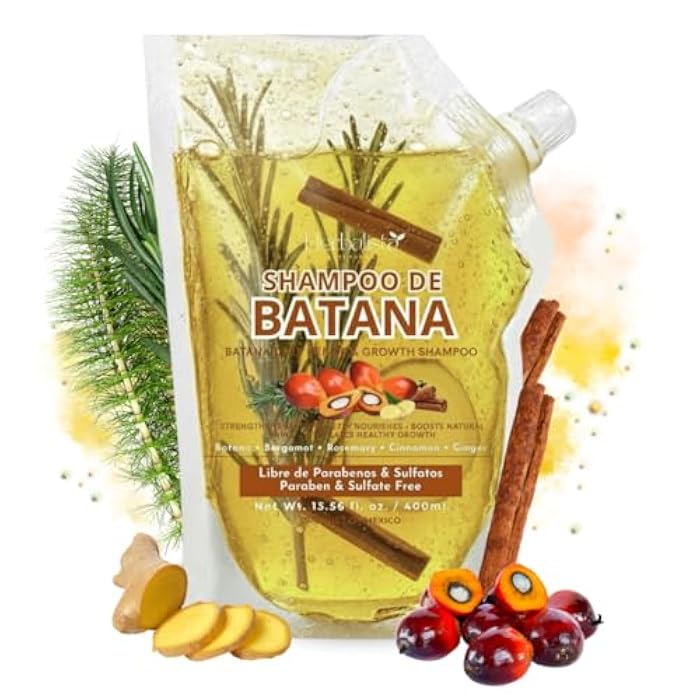 HERBALISTA Viral Batana Oil Herbal Shampoo Pouch 400ml (13.5 fl oz) – Shampoo de Aceite Batana With Extracts: Rosemary, Ginger, Horsetail, & Cinnamon. - 100% Natural & Handcrafted. - Image 1