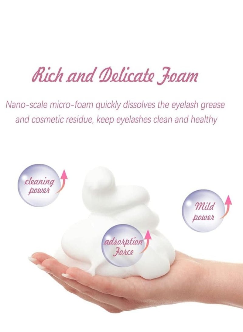 lakerain Eyelash Extension Cleanser Foam, Natural Eyelash Shampoo, Remove Makeup Residue & Mascara, Gentle Deep Cleansing Formula, Ideal for Salon & Home Use, 50ml  - Image 3