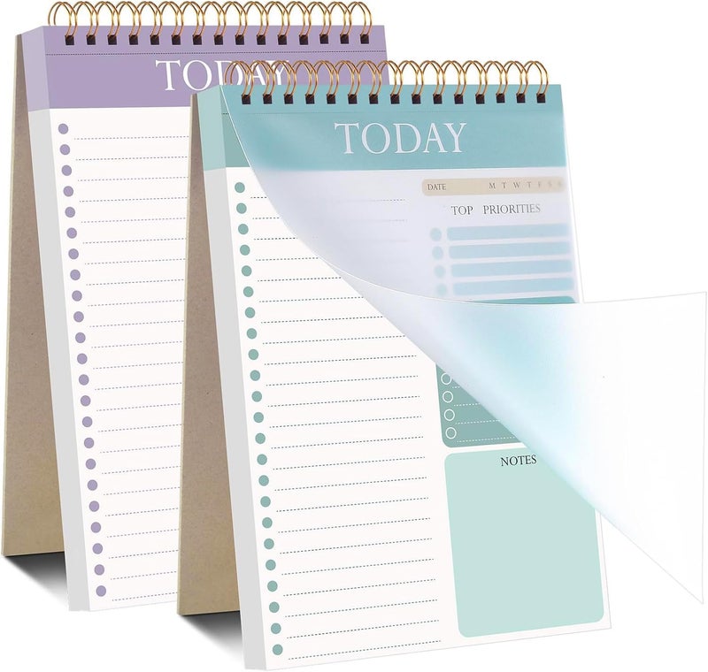 Thboxes 2 Packs To Do List Notepad, 104 Pages To Do List Notebook A5 Undated Daily Planner Notepad with Task Checklist Home Office School Supplies - Image 1