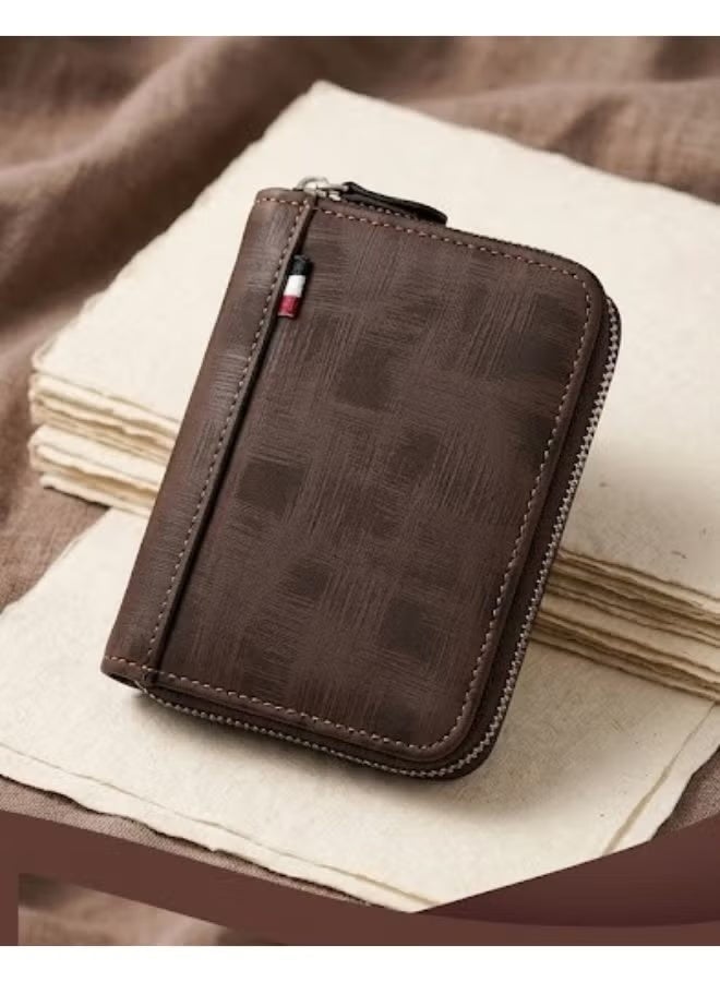 Men's full-zip wallet – Stylish double-sided interior design with multiple slots for cards, cash, and coins - Image 1