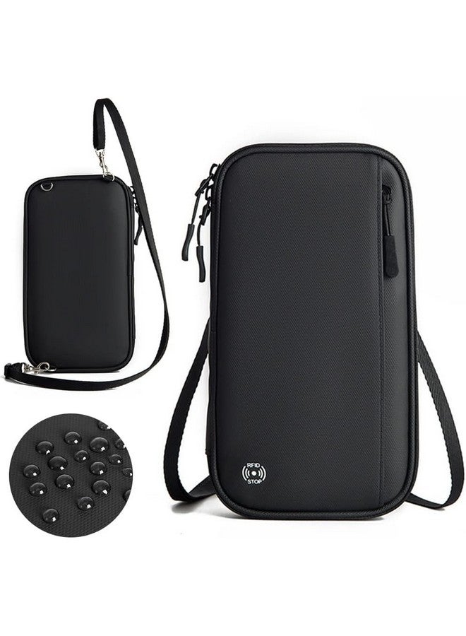 Feelon محفظة جواز سفر فيلون مع حجب RFID، محفظة سفر عائلية لحامل جواز السفر وتذاكر الطيران، حقيبة جواز سفر مقاومة للماء للرجال والنساء (أسود) - Image 1