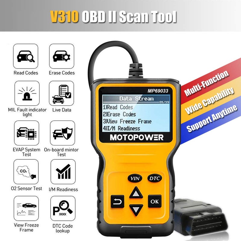 MOTOPOWER MP69033 OBD2 Scanner Car Engine Fault Code Reader Engine System Diagnostic Tools - Image 2