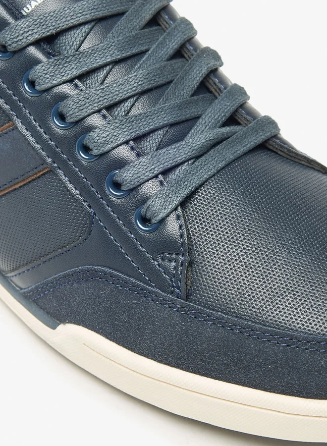 Lee Cooper Men's Logo Detail Sneakers with Lace-Up Closure