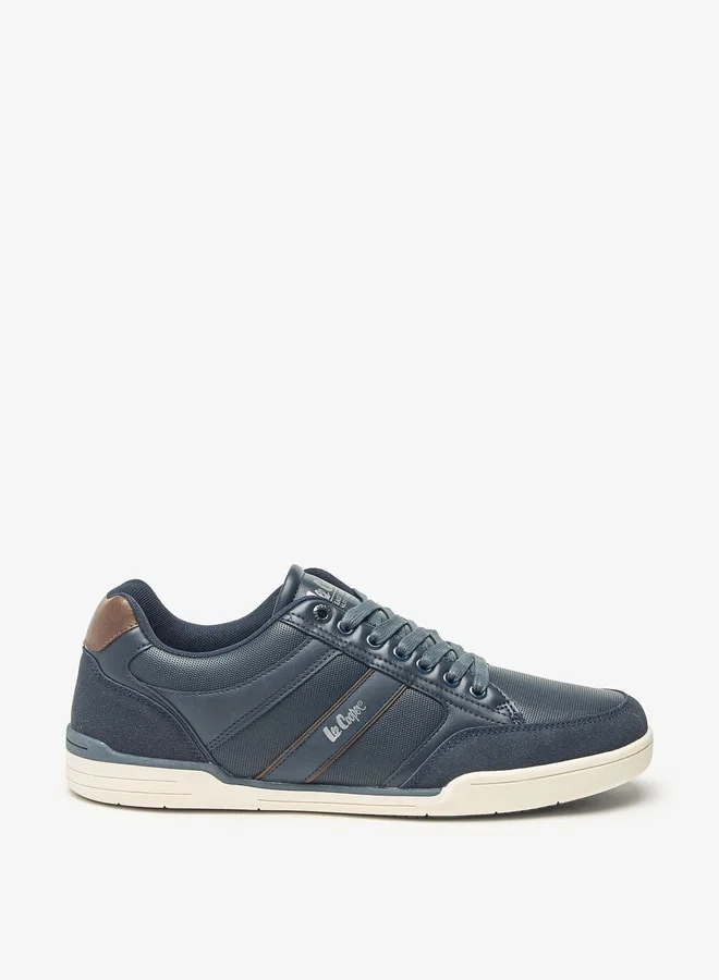 Lee Cooper Men's Logo Detail Sneakers with Lace-Up Closure