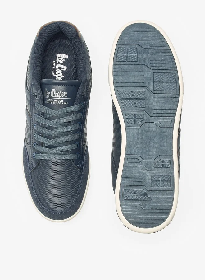 Lee Cooper Men's Logo Detail Sneakers with Lace-Up Closure