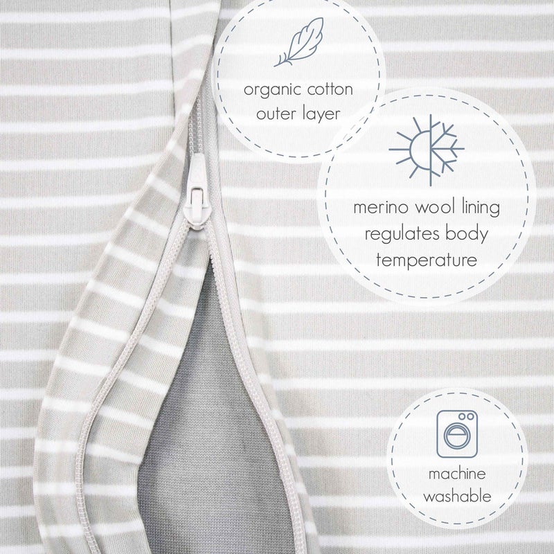 Woolino 4 Season Baby Sleep Bag or Sack with feet, Australian Merino Wool and Organic Cotton, Toddler Sleeping Bag, 3-4T, Birch Gray - Image 5
