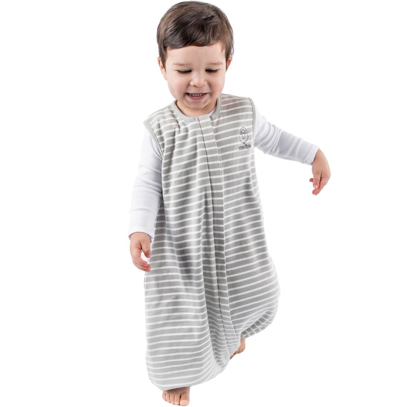 Woolino 4 Season Baby Sleep Bag or Sack with feet, Australian Merino Wool and Organic Cotton, Toddler Sleeping Bag, 3-4T, Birch Gray - Image 1