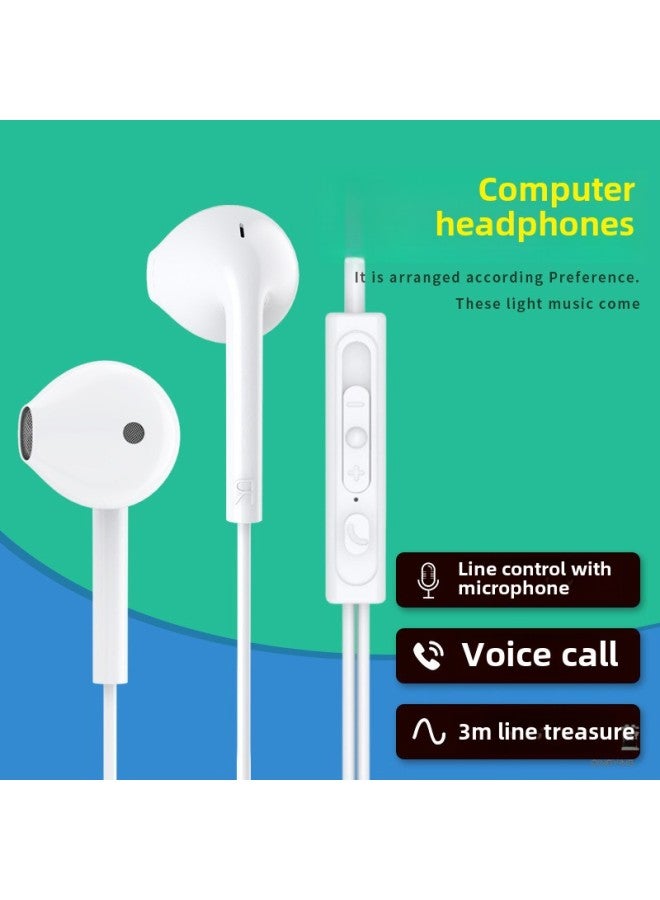 Computer Headset In-Ear With Mac Wired Notebook 2-in -1 2 M 3 M Plus Cable Sound Card Game Universal-Colour:Double Plug Round Hole [desktop Computer Voice/universal For Mobile Phones And Notebooks] - Cord Length 3m Black  - Image 3