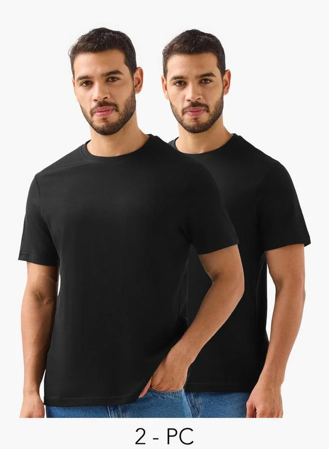 سبلاش فيڤ Men Crew Neck Short Sleeves T-shirt - Set of 2
