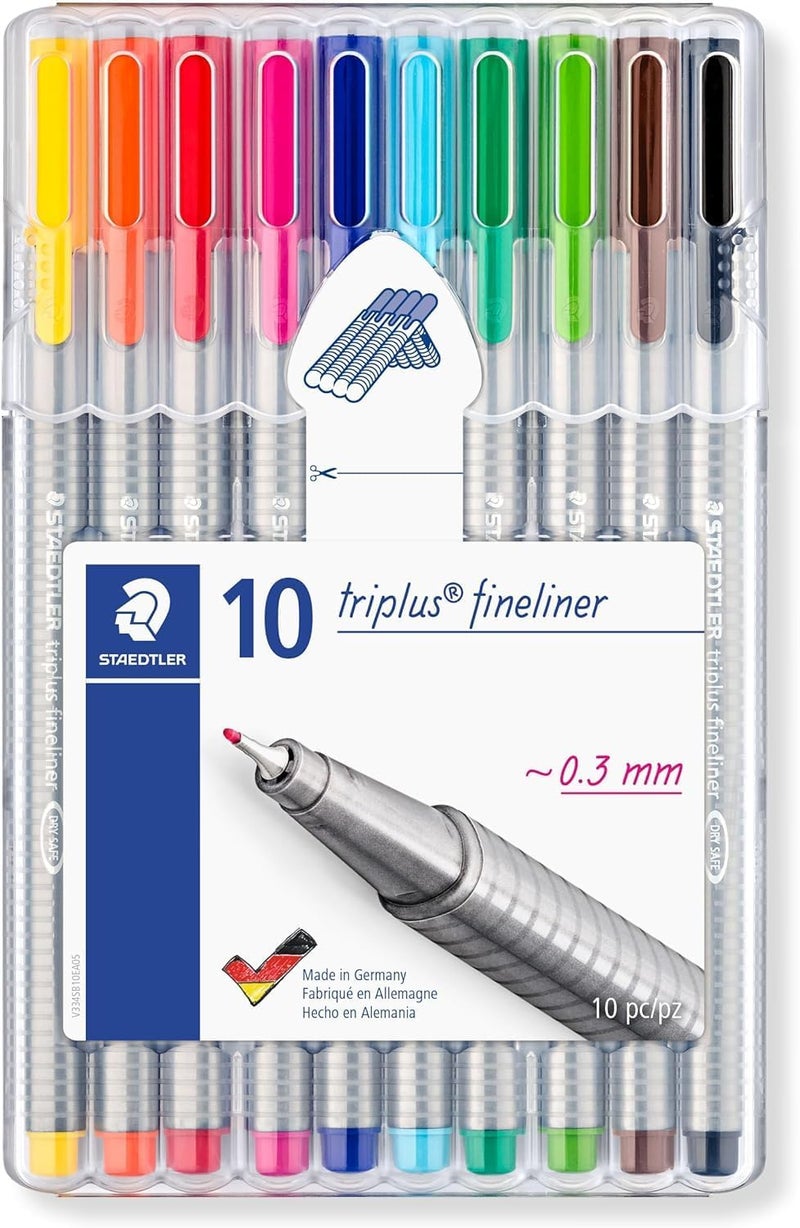 STAEDTLER Triplus Fineliner Superfine Point Pens - Pack of 10 - Image 2