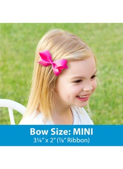 Wee Ones Wee Ones Girls' Velvet Two-Loop Bow with Fancy Cut Tail on a WeeStay Hair Clip, Mini, Black  - Image 2