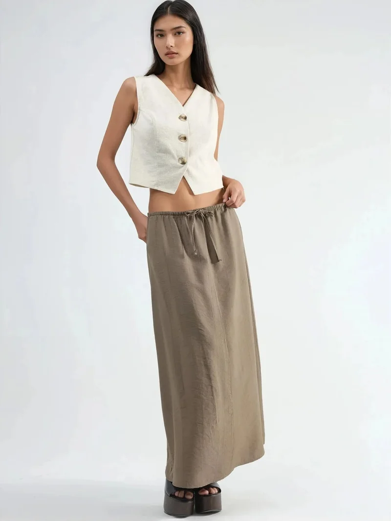 Busem BUSEM High Waist A-Line Maxi Skirt