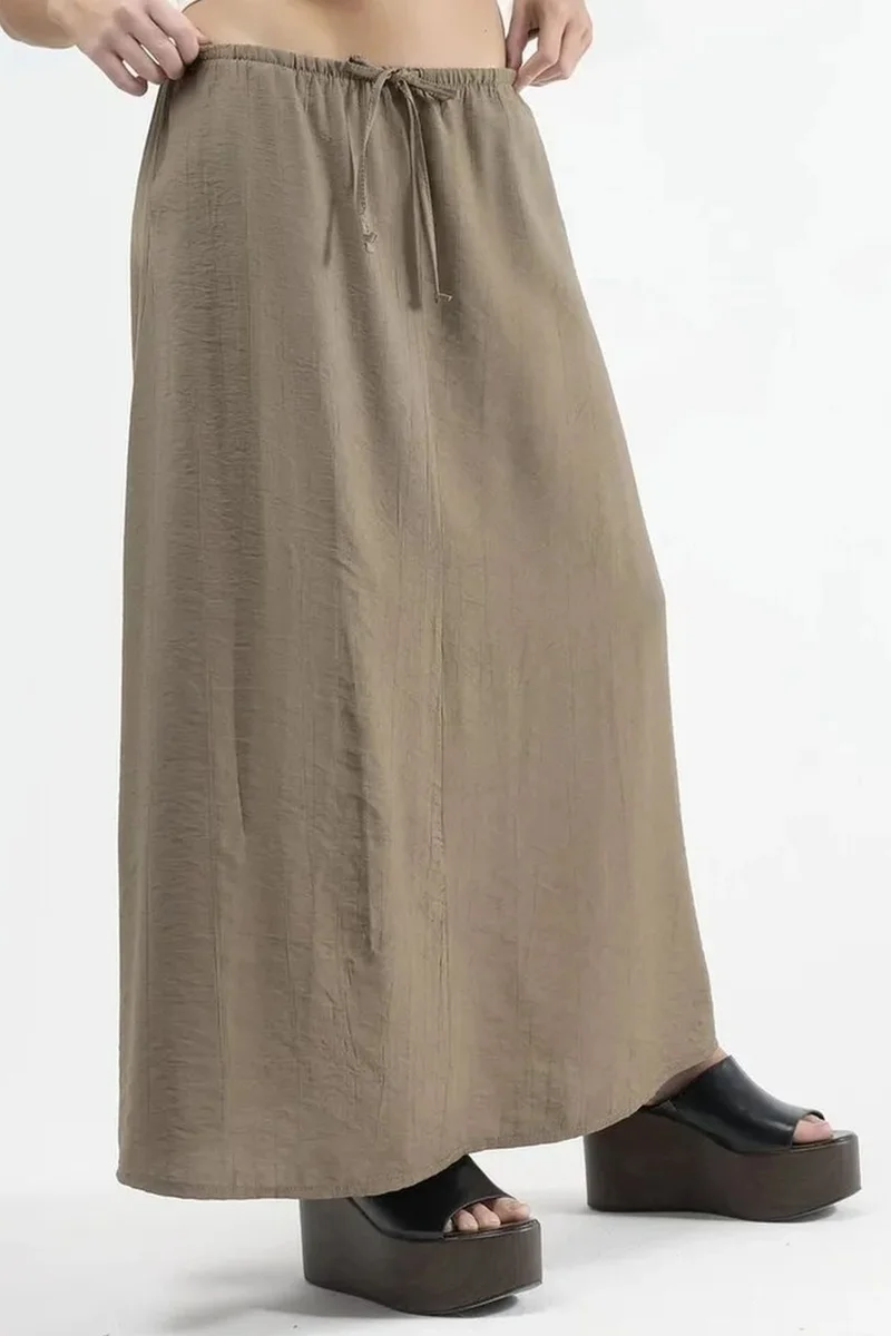 BUSEM High Waist A-Line Maxi Skirt