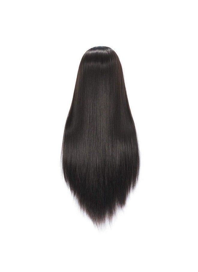Hairingrid - 26"28" Mannequin Head Hair Styling Training Head Manikin Cosmetology Doll Head Synthetic Fiber Hair And Free Clamp Holder (Black) - Image 1