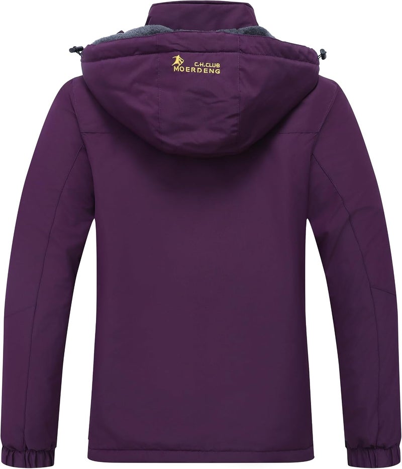 MOERDENG Women's Waterproof Ski Jacket - Warm Winter Snow Coat with Detachable Hood - Image 2