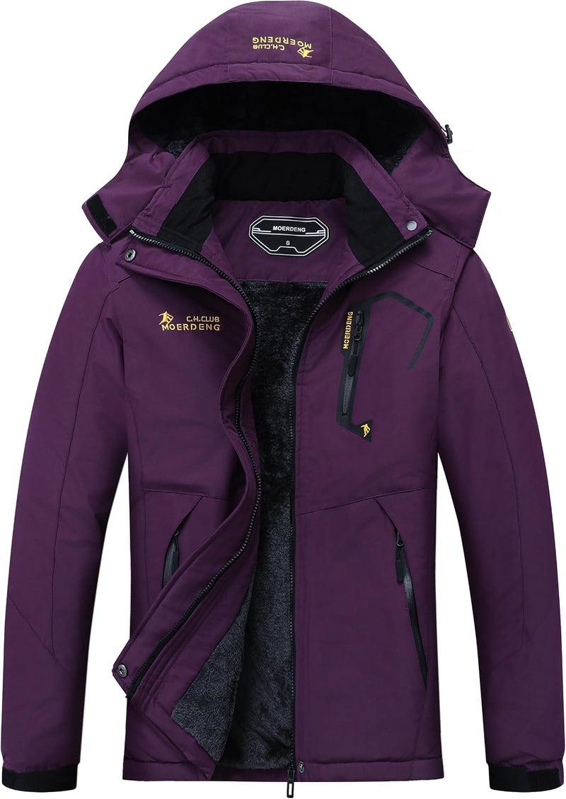 MOERDENG Women's Waterproof Ski Jacket - Warm Winter Snow Coat with Detachable Hood - Image 1