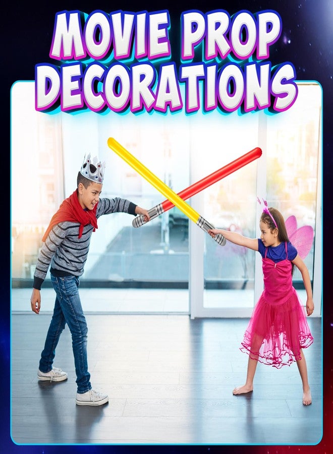 Bedwina Inflatable Light Sabers for Kids - (Pack of 12) 35-inch Neon Color Blow-Up Toy Saber Swords, Party Favors, Goodie Bags, Star Galaxy Theme Birthdays & Prize Toys - Image 5