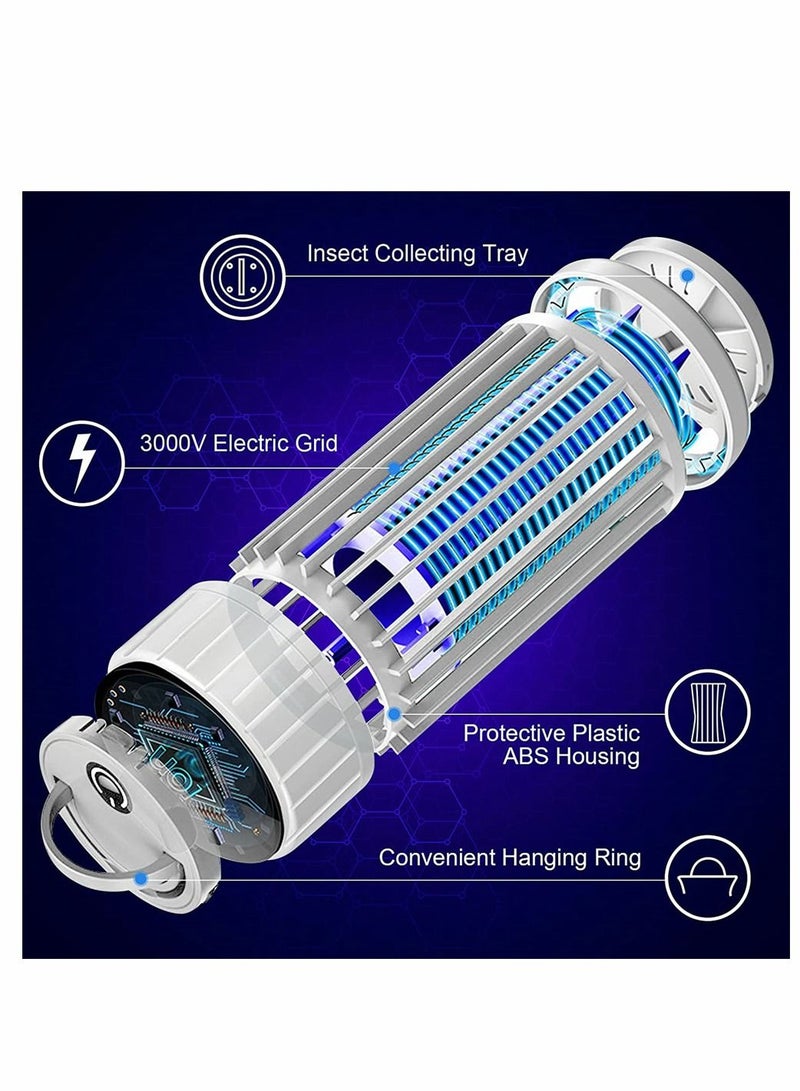 SYOSI Electric Bug Zapper for Indoor Outdoor, 3000V High Powered UV Light Mosquito Zapper Killer, Waterproof Pest Control Insect Fly Trap Equipped USB Cable for Home, Patio, Backyard, Camping - Image 2