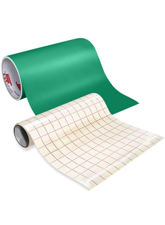 ORACAL 631 Matte Green Adhesive Craft Vinyl For Cameo Cricut & Silhouette Including Free 12 X 24 Roll Of Clear Transfer Paper (6Ft X 12)