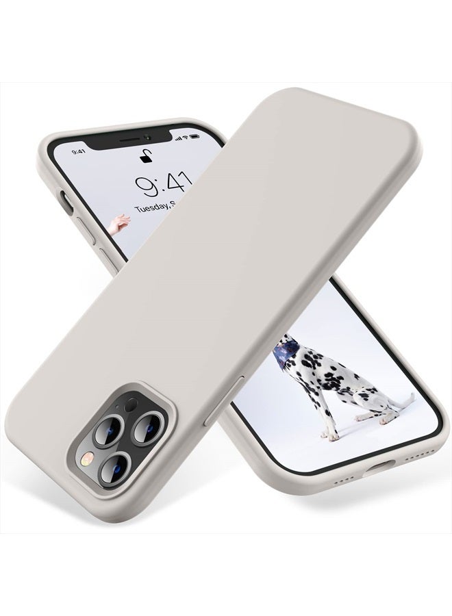 OTOFLY Compatible with iPhone 12 Pro Max Case 6.7 inch(2020),[Silky and Soft Touch Series] Premium Soft Liquid Silicone Rubber Full-Body Protective Bumper Case for iPhone 12 Pro Max (Stone) - Image 1