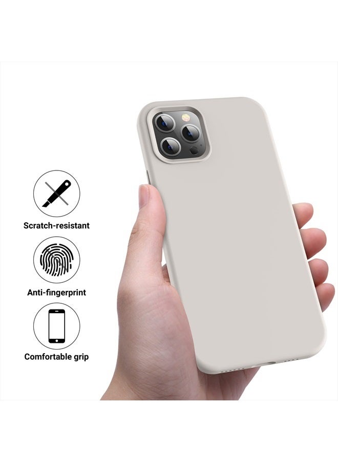 OTOFLY Compatible with iPhone 12 Pro Max Case 6.7 inch(2020),[Silky and Soft Touch Series] Premium Soft Liquid Silicone Rubber Full-Body Protective Bumper Case for iPhone 12 Pro Max (Stone) - Image 4