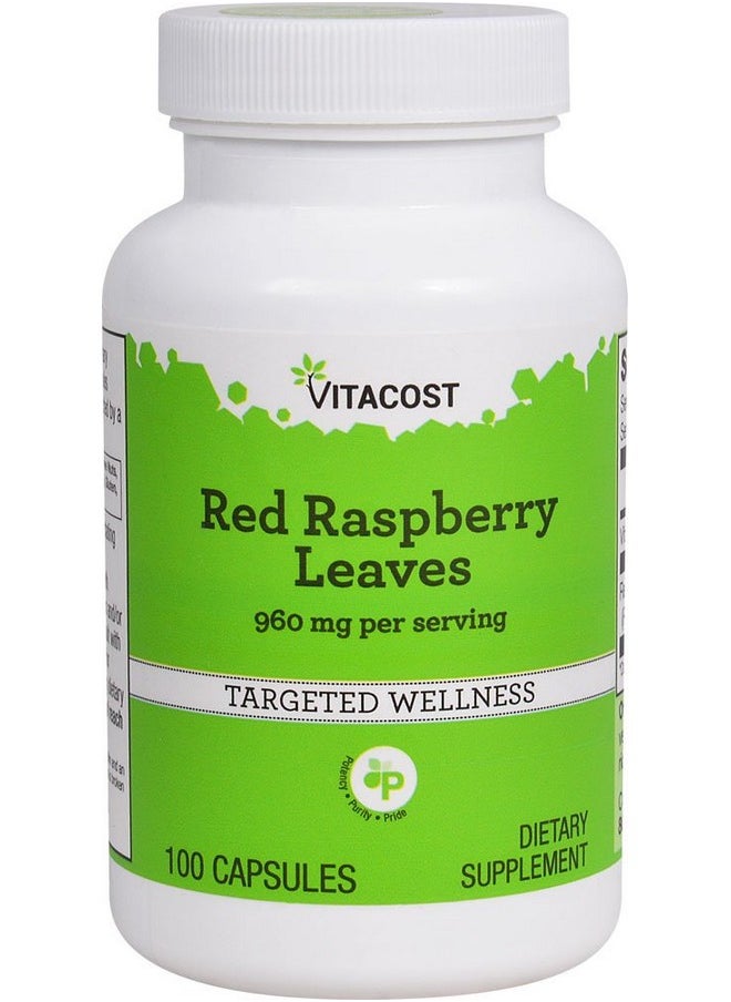 Vitacost Brand Vitacost Red Raspberry Leaves 960 Mg Per Serving 100 Capsules  - Image 1