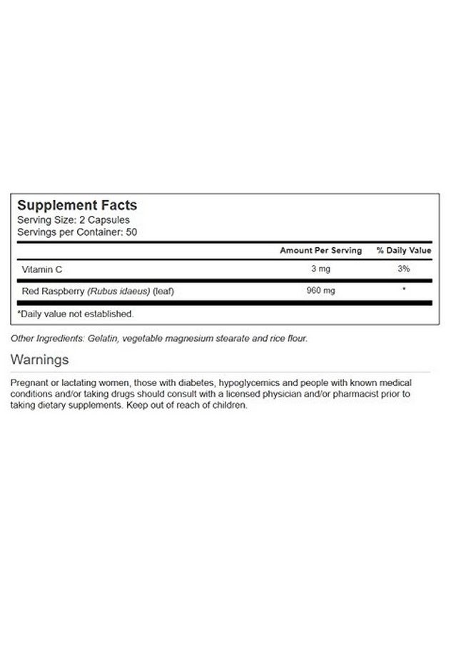 Vitacost Brand Vitacost Red Raspberry Leaves 960 Mg Per Serving 100 Capsules  - Image 3