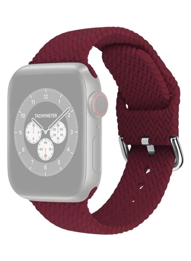 NIBEMINENT Ethnic Replacement Watchband for Apple Watch Series 1/2/3/4/5/6/7/SE 42/44/45mm Plum Colour - Image 1