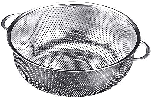 REPLEX Stainless Steel MicroPerforated Dishwasher Safe Compact Colander Food Strainer with Solid Handles Elevation Base and Mini Holes 3 Quart Silver - Image 1