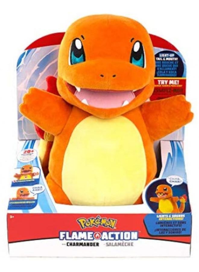 Jazwares - Pokemon Plush (FLAME ACTION) - Charmader - LIGHTS AND SOUNDS INTERACTIONS - Image 1