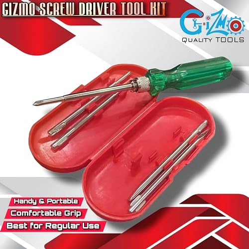 GIZMO Screw Driver Tool Set Kit 5 Piece, Multi Purpose Tools Screwdriver With Tester, Screwdriver Set, Screwdriver Set For Home, Screwdrivers 2 Pieces Slotted, 1 Piece Poker & 2 Pieces Phillips Point - Image 2