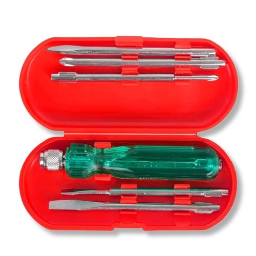 GIZMO Screw Driver Tool Set Kit 5 Piece, Multi Purpose Tools Screwdriver With Tester, Screwdriver Set, Screwdriver Set For Home, Screwdrivers 2 Pieces Slotted, 1 Piece Poker & 2 Pieces Phillips Point - Image 1