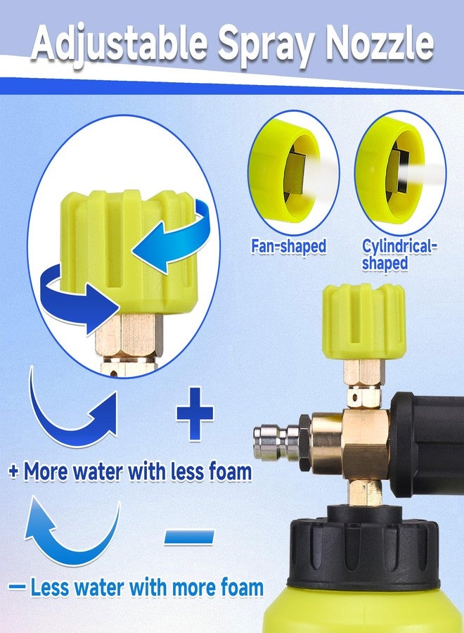 M MINGLE Foam Cannon for Pressure Washer with Dual Connector Accessory, Power Washer Soap Cannon with Double Tip Attachment, 5 Pressure Washer Sprayer Nozzles, 1/4" Quick Connect - Image 5