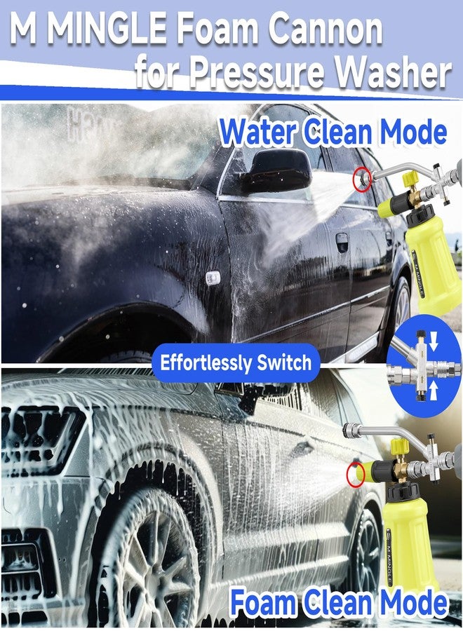 M MINGLE Foam Cannon for Pressure Washer with Dual Connector Accessory, Power Washer Soap Cannon with Double Tip Attachment, 5 Pressure Washer Sprayer Nozzles, 1/4" Quick Connect - Image 2
