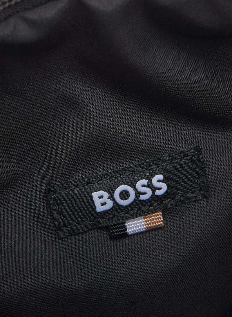 BOSS Black Faux-leather reporter bag with reflective details for Men | Best Price UAE