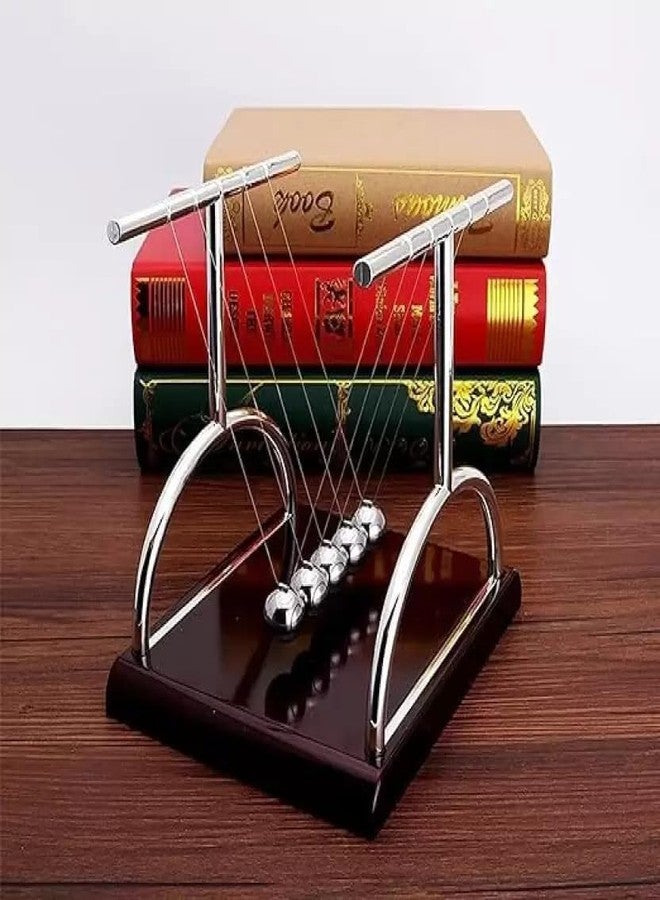 ZURITY Newton’s Cradle Pendulum Balance Balls, Perpetual Motion Desk Toy with Metal Collision Balls, Polished Base & Nylon Strings, Classic Physics Swing Decoration for Office, Home & Study Table - Image 4