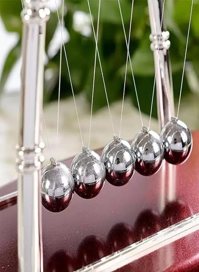ZURITY Newton’s Cradle Pendulum Balance Balls, Perpetual Motion Desk Toy with Metal Collision Balls, Polished Base & Nylon Strings, Classic Physics Swing Decoration for Office, Home & Study Table - Image 5
