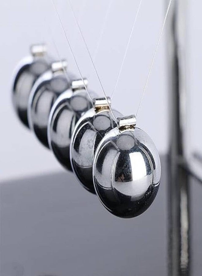 ZURITY Newton’s Cradle Pendulum Balance Balls, Perpetual Motion Desk Toy with Metal Collision Balls, Polished Base & Nylon Strings, Classic Physics Swing Decoration for Office, Home & Study Table - Image 3