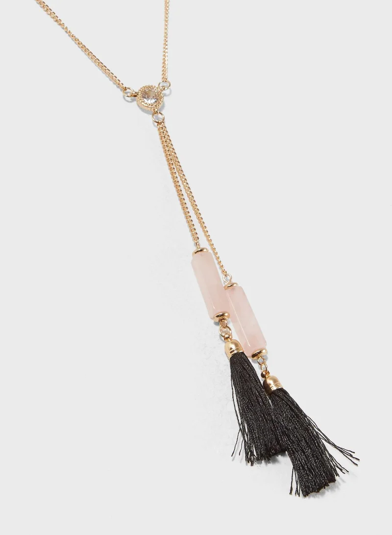 Ginger Fringe Drop Necklace