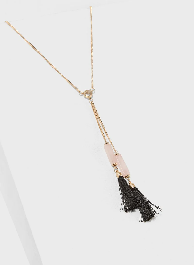 Ginger Fringe Drop Necklace