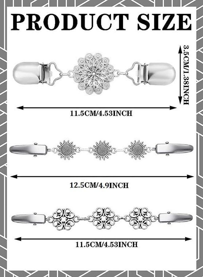 DSADKI 3 Styles Vintage Shirts Dresses Shawl Clips for Women Girls Retro Cardigan Collar Clips Brooch for Clothing (Style 4) - Image 2