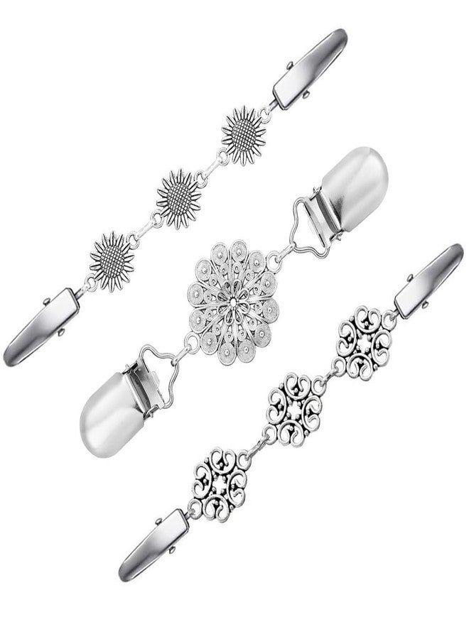 DSADKI 3 Styles Vintage Shirts Dresses Shawl Clips for Women Girls Retro Cardigan Collar Clips Brooch for Clothing (Style 4) - Image 1
