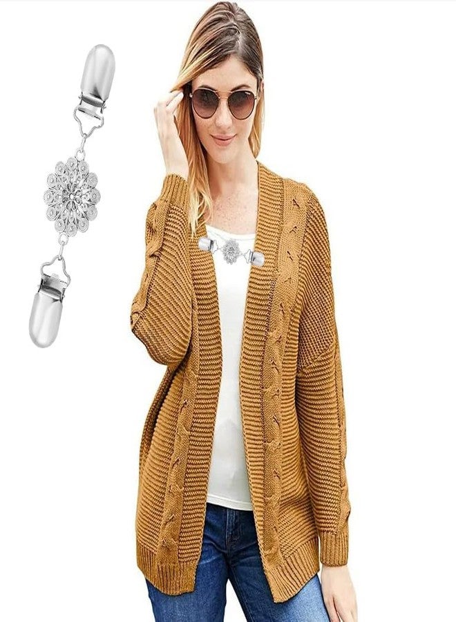 DSADKI 3 Styles Vintage Shirts Dresses Shawl Clips for Women Girls Retro Cardigan Collar Clips Brooch for Clothing (Style 4) - Image 4