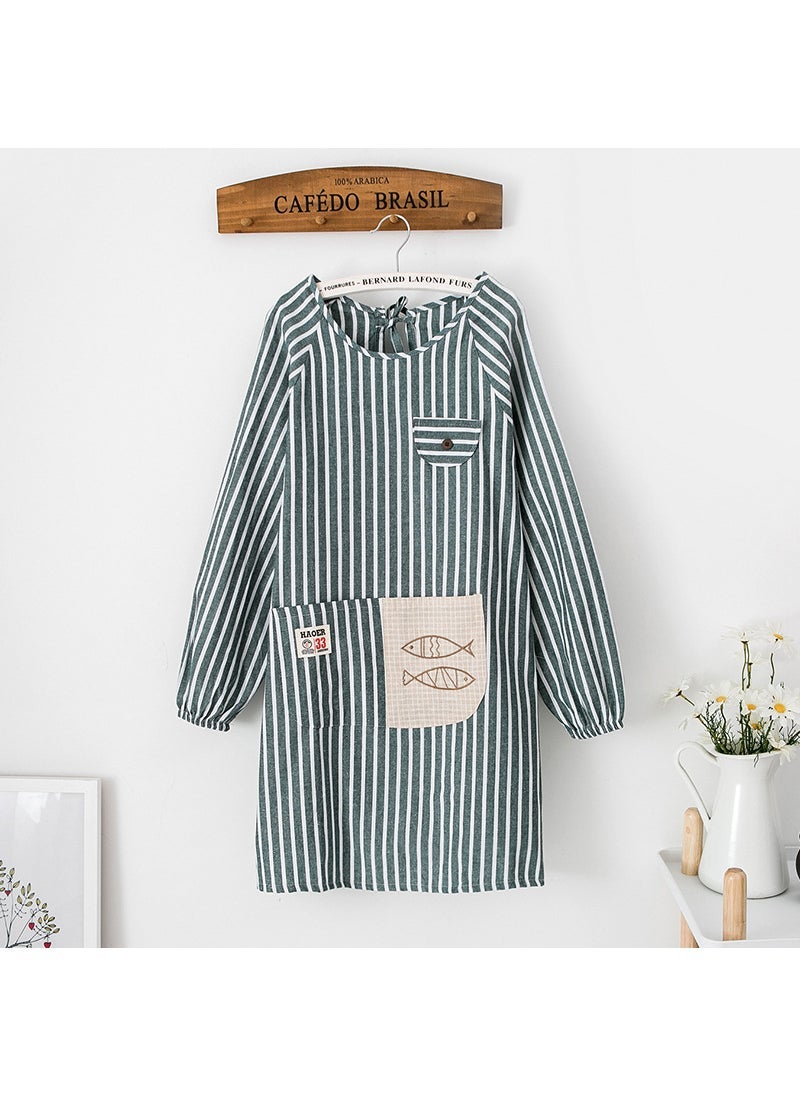 Waterproof Kitchen Apron with Sleeves Dark green