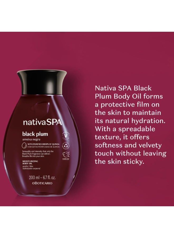 Nativa Spa ناتيفا سبا من أو بوتيكاريو، زيت الجسم بالبرقوق الأسود، مرطب معطر، غني بقطرات الكينوا المنقاة لتعزيز الترطيب، 200 مل - Image 5