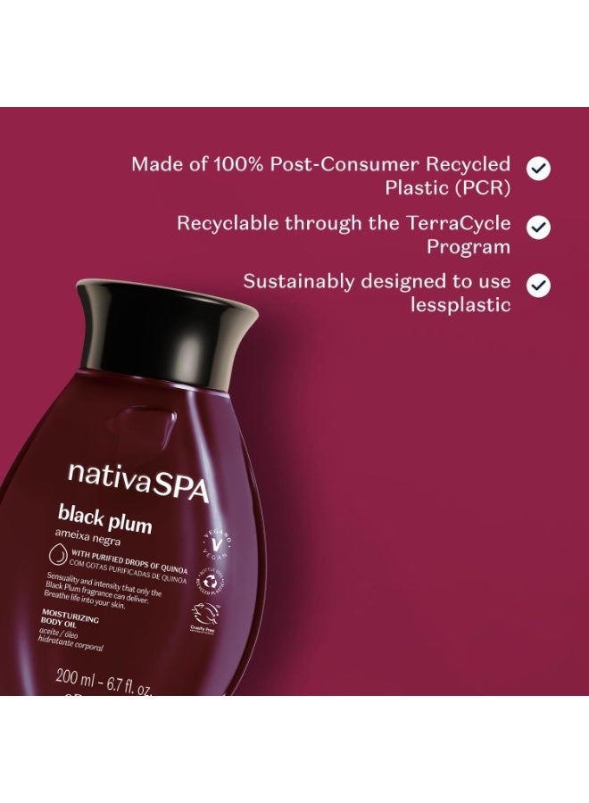 Nativa Spa ناتيفا سبا من أو بوتيكاريو، زيت الجسم بالبرقوق الأسود، مرطب معطر، غني بقطرات الكينوا المنقاة لتعزيز الترطيب، 200 مل - Image 2