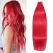 WindTouch Tape in Hair Extensions Human Hair Red Color Straight Sticky Tapes 20 Pcs 14Inch #red 30g - Image 2